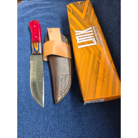 Hunting Bowie Knife 9 Inch Custom Made Forged Damascus Blade LMK Knives #7515 - Picture 8 of 9